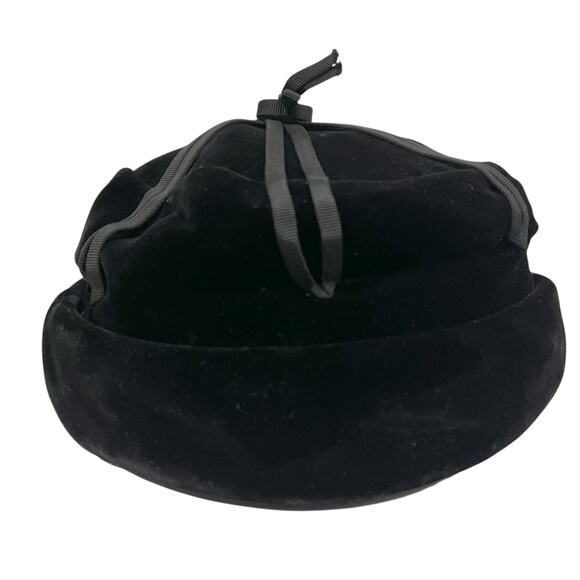 Cain Sloan Nashville Vintage Hat Women’s Velvet Black Ribbon Rolled Brim - Picture 6 of 8